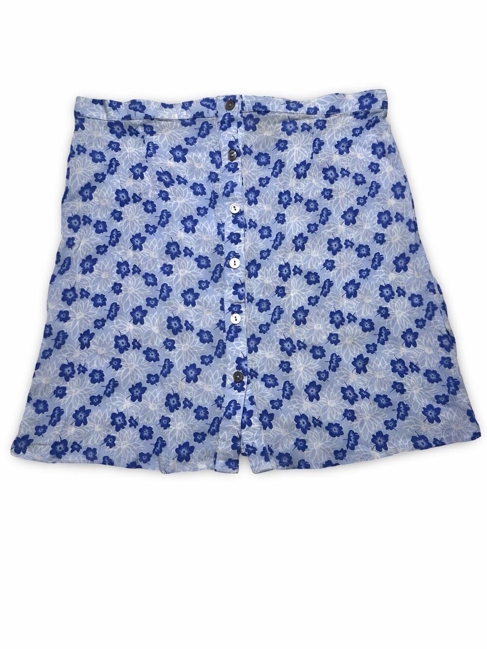 A*O (American Outpost) Blue FLoral Button Front A-lined Skirt Size XL